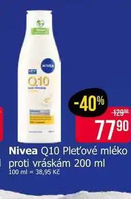Teta Nivea Q10 Pleťové mléko proti vráskám nabídka