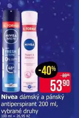 Teta Nivea dámský a pánský antiperspirant nabídka