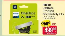 Teta Philips OneBlade. QP420/50 náhradní břity 2 ks nabídka
