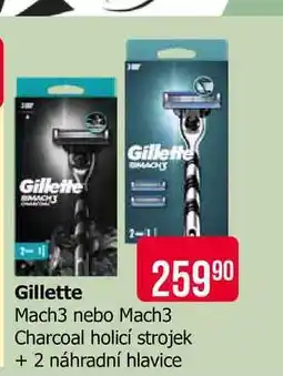 Teta Gillette Mach3 nebo Mach3 Charcoal holicí strojek + 2 náhradní hlavice nabídka