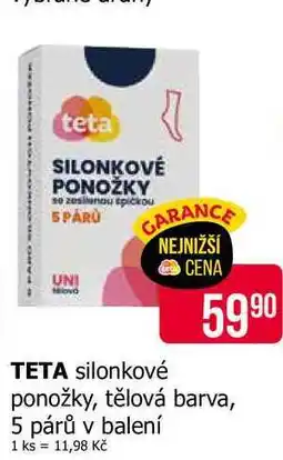 Teta TETA silonkové ponožky, tělová barva, 5 párů nabídka
