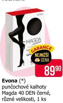 Teta Evona punčochové kalhoty Magda 40 DEN černé, různé velikosti, 1 ks nabídka
