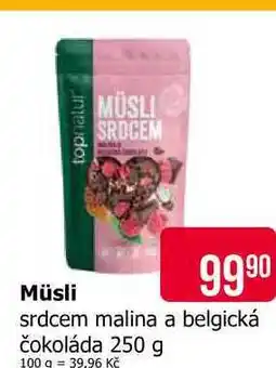Teta Müsli srdcem malina a belgická čokoláda nabídka