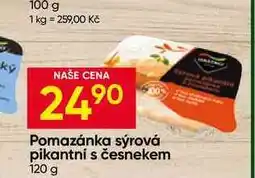 Hruška Pomazánka sýrová pikantní s česnekem nabídka