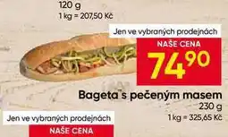 Hruška Bageta s pečeným masem nabídka