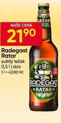 Hruška Radegast Ratar světlý ležák 0,5L sklo nabídka