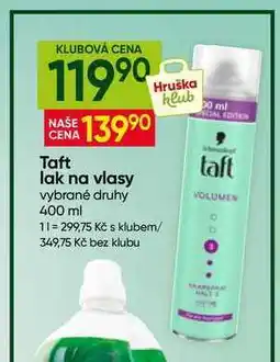 Hruška Taft lak na vlasy 400ml, vybrané druhy nabídka