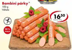 CBA Bambini párky nabídka