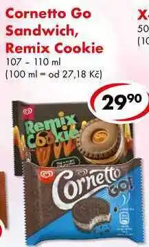 CBA Cornetto Go, Sandwich, Remix Cookie nabídka