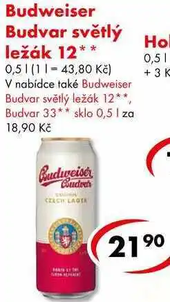 CBA Budweiser Budvar světlý ležák 12 nabídka
