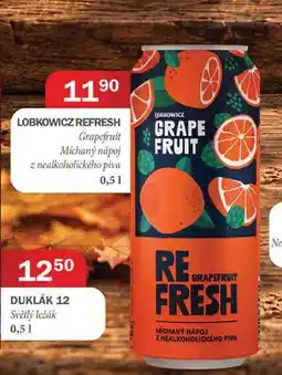 Tamda Foods LOBKOWICZ REFRESH Grapefruit Míchaný nápoj z nealkoholického piva 0,51 nabídka