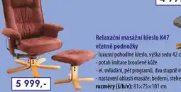 IDEA nábytek Relaxační masážní křeslo K47 nabídka