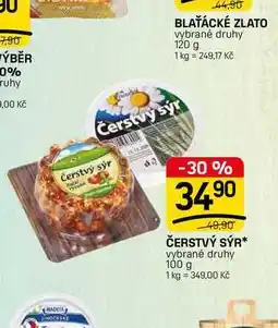 Flop ČERSTVÝ SÝR* vybrané druhy nabídka