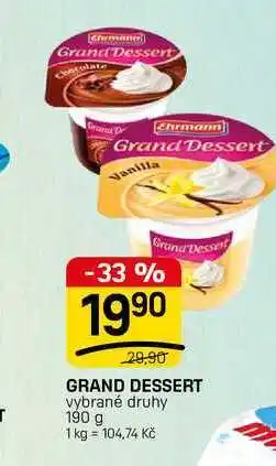 Flop Grand Dessert nabídka
