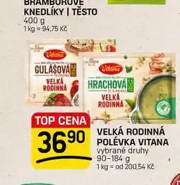 Flop VELKÁ RODINNÁ POLÉVKA VITANA vybrané druhy nabídka