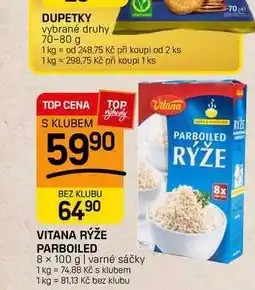 Flop VITANA RÝŽE PARBOILED 8 x 100 g | varné sáčky nabídka