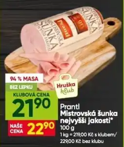 Hruška Prantl mistrovská šunka nabídka
