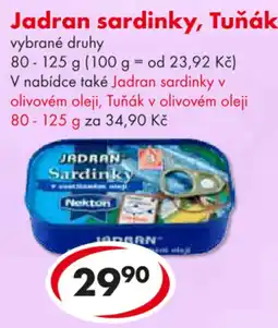CBA Jadran sardinky, Tuňák nabídka