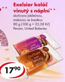CBA Exelsior koláč vinutý s náplní nabídka