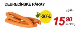 ZEMAN Debrečínské párky nabídka