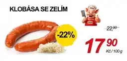 ZEMAN Zeman klobása se zelím nabídka