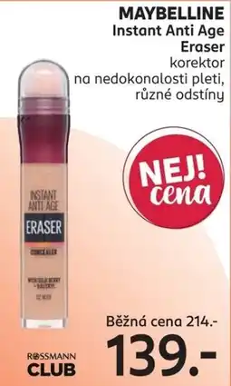 Rossmann Maybelline instant anti age eraser nabídka
