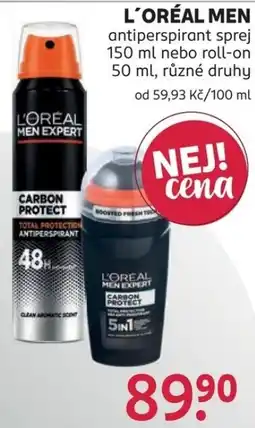 Rossmann L'oréal men antiperspirant nabídka