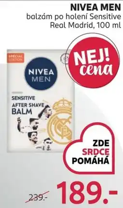 Rossmann Nivea men balzám po holení sensitive real madrid nabídka