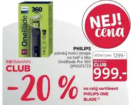 Rossmann Philips pánský holík nabídka