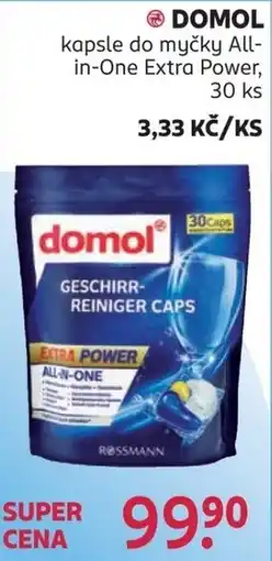 Rossmann Domol kapsle do myčky All-in-One Extra Power nabídka