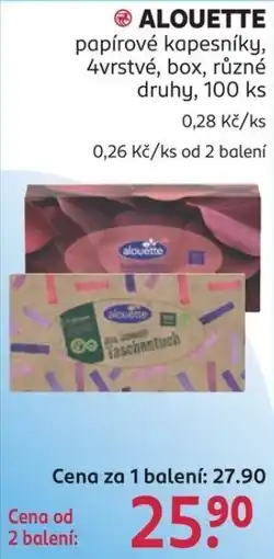Rossmann Alouette papírové kapesníky nabídka
