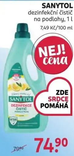 Rossmann Sanytol dezinfekční čistič nabídka