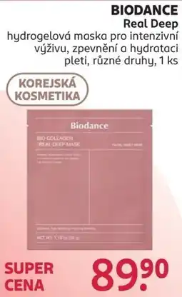 Rossmann Biodance real deep hydrogelová maska pro intenzivní výživu, zpevnění a hydrataci pleti nabídka