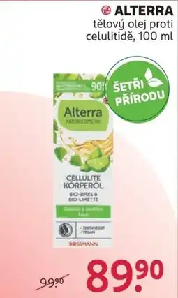 Rossmann Alterra tělový olej proti cellulitidě nabídka