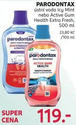 Rossmann Parodontax ústní voda Icy Mint nebo Active Gum Health Extra Fresh nabídka
