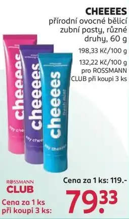Rossmann Cheeese přírodní ovocné bělicí zubní pasty nabídka
