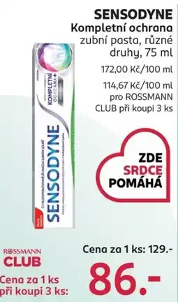 Rossmann Sensodyne kompletní ochrana nabídka