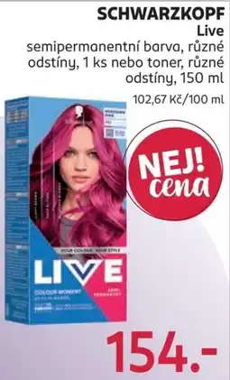 Rossmann Schwarzkopf Live semipermanentní barva nabídka