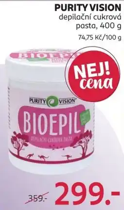 Rossmann Purity Vision bioepil depilační cukrová pasta nabídka