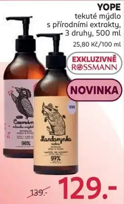 Rossmann Yope tekuté mýdlo s přírodními extrakty nabídka