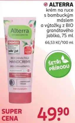 Rossmann Alterra krém na ruce s bambuckým máskem a výtažky z BIO granátového jablka nabídka