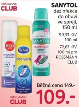 Rossmann Sanytol dezinfekce do obuvi nabídka