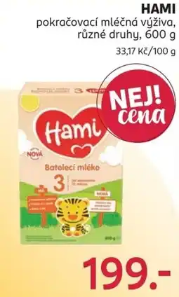 Rossmann Hami pokračovací mléčná výživa nabídka
