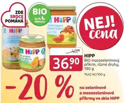 Rossmann Hipp bio masozeleninový příkrm, různé druhy nabídka