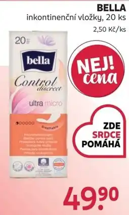 Rossmann Bella inkontinenční vložky nabídka