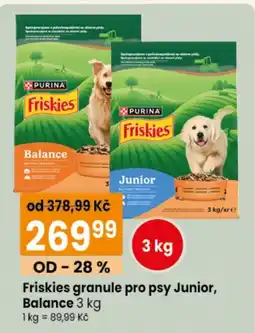 TEMPO Friskies granule pro psy Junior, Balance nabídka