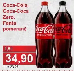 PLUS JIP Coca-Cola, Coca-Coca Zero, Fanta pomeranč nabídka