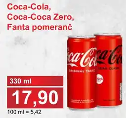 PLUS JIP Coca-Cola, Coca-Cola Zero, Fanta pomeranč nabídka