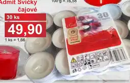 PLUS JIP Admit svíčky čajové nabídka