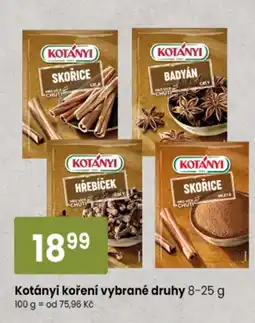 TEMPO Kotányi koření vybrané druhy nabídka